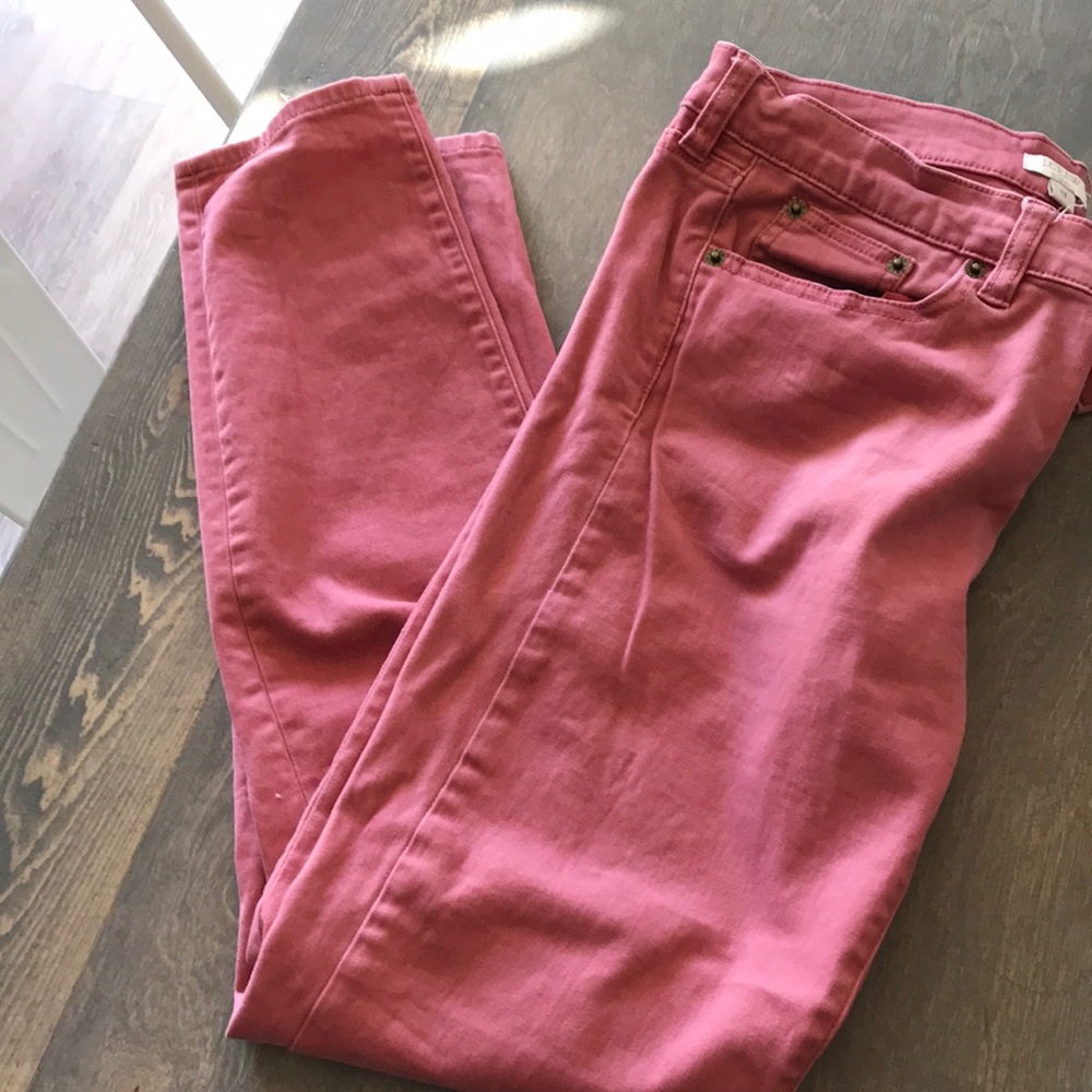 Mauve Crop J. Crew Skinny Jeans